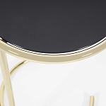 Приставной столик на золотистом основании с черной столешницей Noir варинант исполнения - 2 | Loft Concept в Костроме