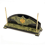 Настольный письменный набор из змеевика с гербом РФ Successful Leader варинант исполнения - 2 | Loft Concept в Костроме