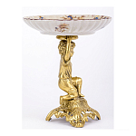 Чаша с цветочным орнаментом на ножке в виде бронзового ангела Eden Garden варинант исполнения - 2 | Loft Concept в Костроме