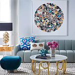 Дизайнерский журнальный столик чёрный с круглой столешницей Arycy варинант исполнения - 1 | Loft Concept в Костроме