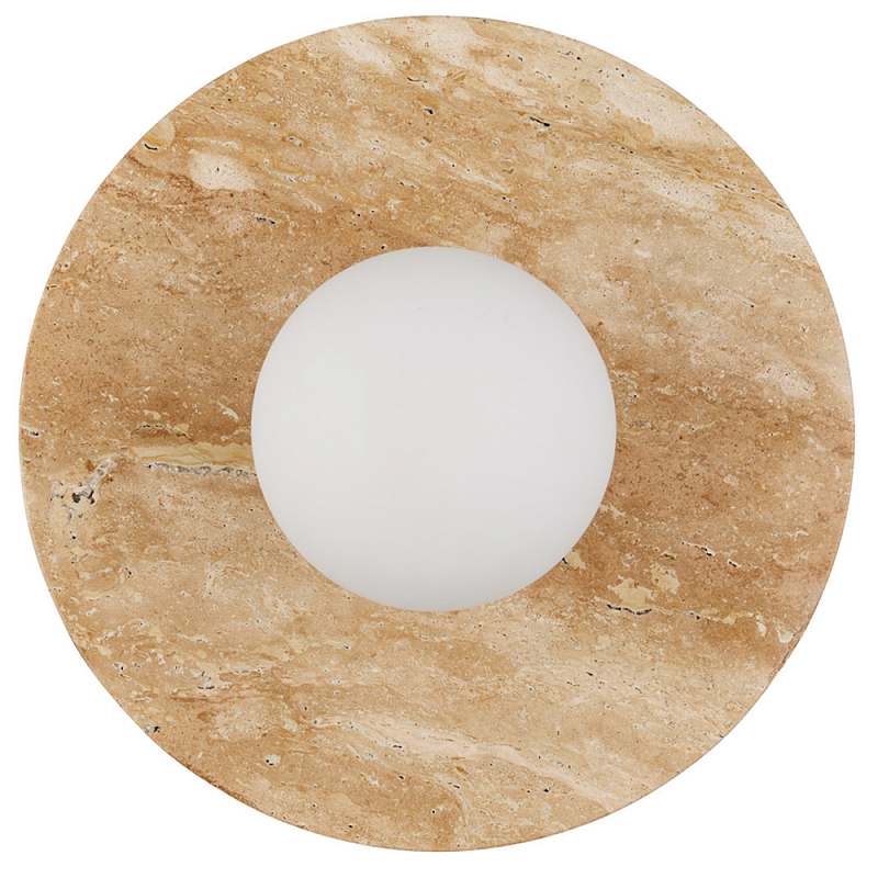 Бра в виде диска с плафоном из матового белого стекла Marble Glow Коричневый Белое матовое стекло Бра в виде диска с плафоном из матового белого стекла Marble Glow Коричневый Белое матовое стекло в Костроме | Loft Concept