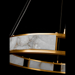 Люстра в виде кольца из натурального камня Golden Alavastor варинант исполнения - 3 | Loft Concept в Костроме