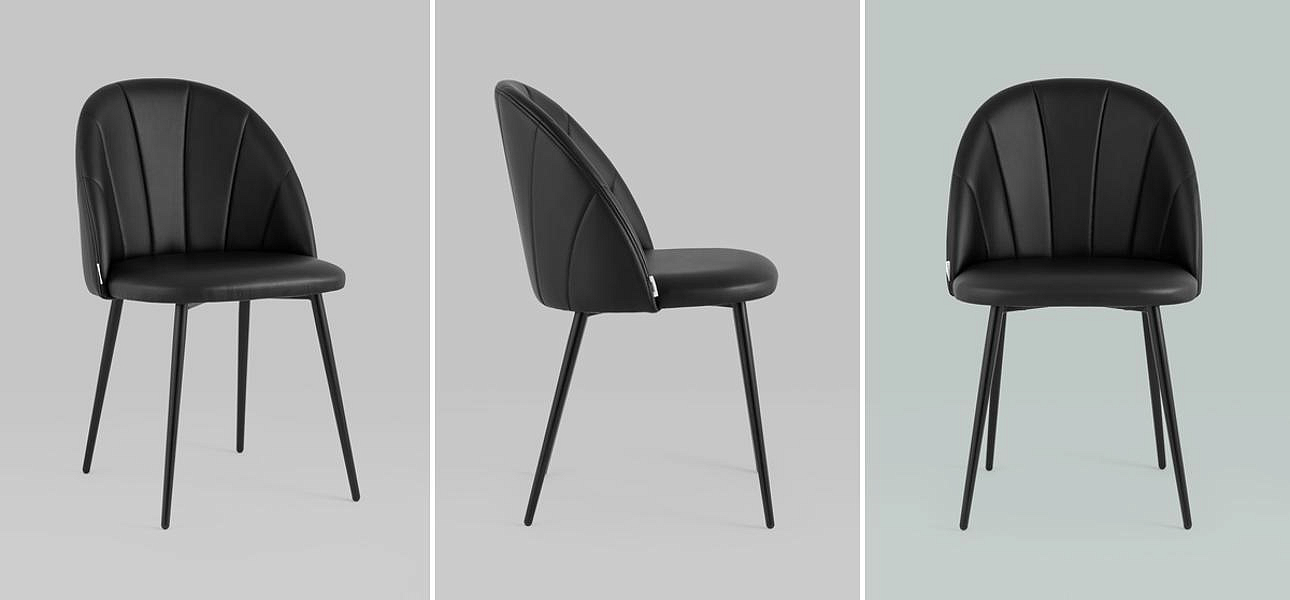 Стул Balsari S Chair Черная Экокожа Стул Balsari S Chair Черная Экокожа - Loft-Concept в Костроме