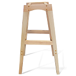 Барный стул со спинкой на 4-х деревянных ножках Синий Велюр Ava Charm варинант исполнения - 6 | Loft Concept в Костроме