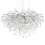 Люстра подвесная с прозрачными стеклянными подвесками в форме капель Диаметр 100 см Droplet Chandelier варинант исполнения - 18 | Loft Concept в Костроме