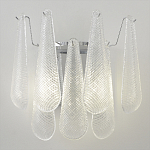 Бра с подвесками из рифленного стекла в форме капель на основании цвета хром Textured Glass варинант исполнения - 5 | Loft Concept в Костроме