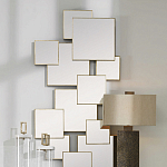 Золотое зеркальное панно из зеркальных квадратов Overlapping варинант исполнения - 3 | Loft Concept в Костроме