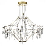 Люстра подвесная из металла с прозрачными подвесками из хрусталя Quasar 93 варинант исполнения - 2 | Loft Concept в Костроме