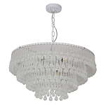 Люстра подвесная круглая с молочными стеклянными подвесками в форме капель Droplet Chandelier варинант исполнения - 1 | Loft Concept в Костроме