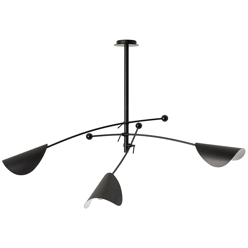 Потолочный светильник с подвижными плафонами Aracea Black Ceiling Lamp Черный Потолочный светильник с подвижными плафонами Aracea Black Ceiling Lamp Черный в Костроме | Loft Concept