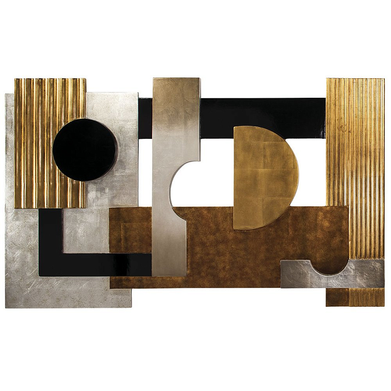 Настенный декор Abstract Geometry Латунь Черный Серебряный Настенный декор Abstract Geometry Латунь Черный Серебряный в Костроме | Loft Concept