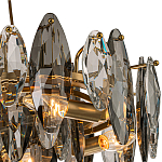 Люстра подвесная с овальными подвесками из стекла дымчатого цвета Harlow Crystal Round варинант исполнения - 2 | Loft Concept в Костроме