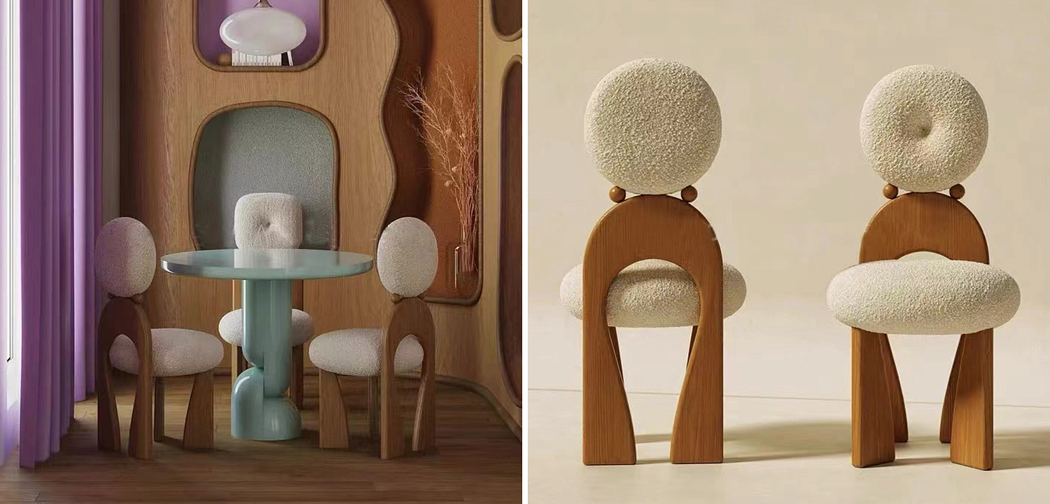 Стул Adem Boucle Wood Chair Стул Adem Boucle Wood Chair - Loft-Concept в Костроме