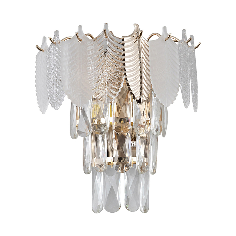 Бра Feather c Рельефным Стеклом Золотой Белый в Костроме | Loft Concept 