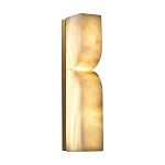 Бра с изогнутым плафоном из белого алебастра на прямоугольном основании Cryptocrystalline Stone варинант исполнения - 3 | Loft Concept в Костроме