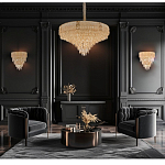 Люстра с каскадом из прозрачного хрусталя Constant Sparks варинант исполнения - 16 | Loft Concept в Костроме