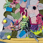 Ковер разноцветный из джинсовой одежды и армейских палаток Upcycling варинант исполнения - 3 | Loft Concept в Костроме