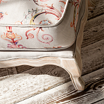 Мягкая банкетка из массива бука серая с растительным орнаментом Raffael Grey Floral Banquette варинант исполнения - 3 | Loft Concept в Костроме