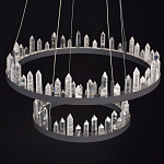 Люстра с двумя кольцами черного цвета с хрустальными элементами QUARTZ CRYSTAL варинант исполнения - 4 | Loft Concept в Костроме