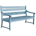 Деревянная скамья из массива манго с резьбой Eutropio Grey Mango Bench варинант исполнения - 1 | Loft Concept в Костроме