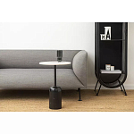 Кофейный столик с белой мраморной столешницей на черном основании Tall Coffee Black and White Table варинант исполнения - 1 | Loft Concept в Костроме