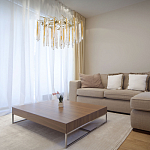 Люстра подвесная золотого цвета с разветвленными ветвями и прозрачными стеклянными подвесками Droplet Chandelier варинант исполнения - 12 | Loft Concept в Костроме