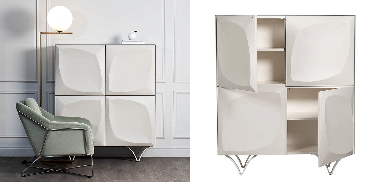 Комод с рельефным фасадом White Orchid Белый Комод с рельефным фасадом White Orchid Белый - Loft-Concept в Костроме