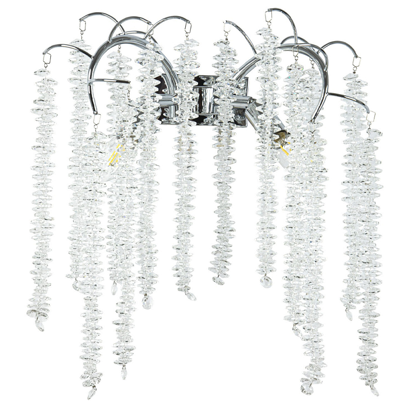 Бра с хрустальными подвесками Bunch of Crystal Berries Silver Wall Lamp Прозрачный Серебряный Бра с хрустальными подвесками Bunch of Crystal Berries Silver Wall Lamp Прозрачный Серебряный в Костроме | Loft Concept