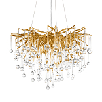 Люстра подвесная с прозрачными стеклянными подвесками в форме капель Диаметр 60 см Droplet Chandelier варинант исполнения - 18 | Loft Concept в Костроме