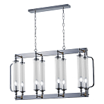 Люстра прямоугольная с 8-ю стеклянными плафонами цилиндрической формы Jeanette варинант исполнения - 3 | Loft Concept в Костроме