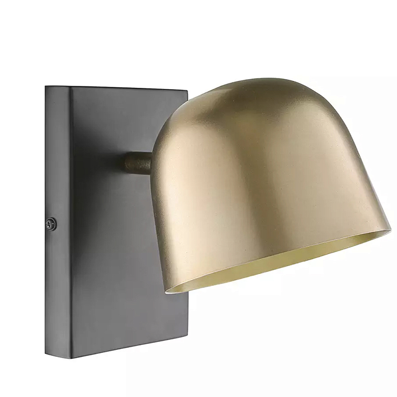 Бра с наклонным плафоном в сочетании золотистого и чёрного цвета Sconce with Sloping Shade Золотой Черный Бра с наклонным плафоном в сочетании золотистого и чёрного цвета Sconce with Sloping Shade Золотой Черный в Костроме | Loft Concept