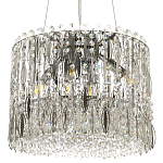 Круглая люстра с металлическими и хрустальными подвесками Bonnay Crystal Chrome Chandelier варинант исполнения - 1 | Loft Concept в Костроме