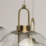 Люстра с 7-ю плафонами из прозрачного стекла в форме шара Orb Cascade  варинант исполнения - 11 | Loft Concept в Костроме