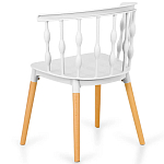 Пластиковый стул на ножках из массива бука Ferret Spiral White варинант исполнения - 6 | Loft Concept в Костроме