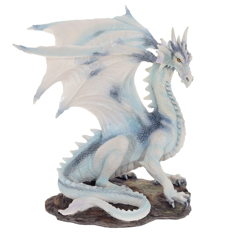 Декоративная статуэтка Белый Дракон Dragon White Statuette Белый Светло-синий Коричневый Декоративная статуэтка Белый Дракон Dragon White Statuette Белый Светло-синий Коричневый в Костроме | Loft Concept
