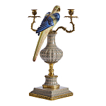 Подсвечникв образе попугая из фарфора с бронзовыми элементами Eden Garden варинант исполнения - 2 | Loft Concept в Костроме