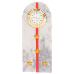 Часы погон МВД подарочные настольные из натурального камня Мрамор Military Clock варинант исполнения - 16 | Loft Concept в Костроме
