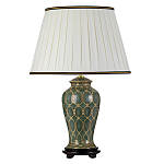 Настольная лампа с керамическим основанием с золотистым решетчатым узором и белым плиссированным абажуром Elstead Lighting варинант исполнения - 1 | Loft Concept в Костроме