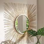 Зеркало-солнце круглое с золотыми лучам Sunrise варинант исполнения - 1 | Loft Concept в Костроме