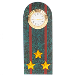 Часы погон ВС подарочные настольные из натурального камня Змеевик Military Clock варинант исполнения - 4 | Loft Concept в Костроме