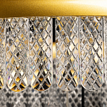 Люстра двухъярусная с золотого цвета и прозрачными подвесками Pettico варинант исполнения - 8 | Loft Concept в Костроме