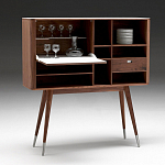 Дизайнерский комод-буфет на высоких ножках с выдвижными ящиками и открытыми полками Joshar варинант исполнения - 3 | Loft Concept в Костроме