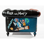 Кресло "Умный Умник" Rick and Morty graffiti chair натуральная кожа  варинант исполнения - 3 | Loft Concept в Костроме