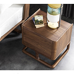 Прикроватный деревянный столик с 2-мя ящиками Moon Walnut Furniture варинант исполнения - 3 | Loft Concept в Костроме