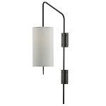 Бра чёрное с тканевым абажуром в форме цилиндра Rough Beauty варинант исполнения - 3 | Loft Concept в Костроме