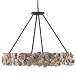 Люстра круглая с абажуром из устричных раковин Sea Ravens варинант исполнения - 3 | Loft Concept в Костроме