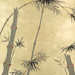 Обои ручная роспись Bamboo Dark Lacquer on Deep Rich Gold gilded tea paper варинант исполнения - 1 | Loft Concept в Костроме
