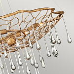 Люстра подвесная золотого цвета с металлическим сетчатым основанием и стеклянными каплевидными подвесками Hinkley варинант исполнения - 4 | Loft Concept в Костроме