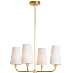 Люстра золотая с белыми тканевыми абажурами Coolness варинант исполнения - 2 | Loft Concept в Костроме