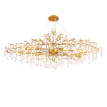 Люстра круглая подвесная с декором в виде ветвей и прозрачных подвесок из стекла в форме капель Droplet Chandelier варинант исполнения - 1 | Loft Concept в Костроме